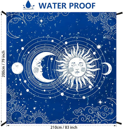 WIWIGO Beach Blanket Waterproof Sandproof Beach Mat 79" X 83"/10'x9'for 2-8 Adults Quick Drying Outdoor Picnic Mat Beach Accessories for Travel, Camping, Hiking - Image 2