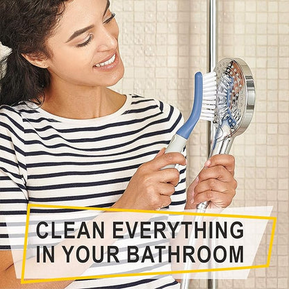 Scrub Brush Set of 3pcs - Cleaning Shower Scrubber with Ergonomic Handle and Durable Bristles - Grout Cleaner Brush - Scrub Brushes for Cleaning Bathroom/Shower/Tile/Kitchen/Floor/Bathtub/Carpet, Blue - Image 6