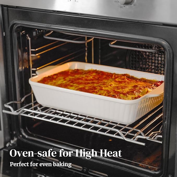 DOWAN Ceramic Baking Dishes, Set of 3 (15.6"/12.2"/8.9") - Image 4
