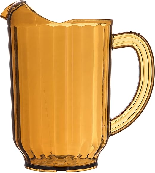 Carlisle FoodService Products VersaPour Pitcher, Large Container for Serving Cold Drinks with Ice, 60 Oz, 6 Count, Amber by CarlisleFoodServiceProducts