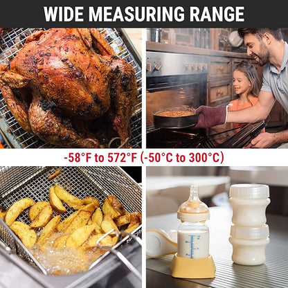 TempPro TP03B Digital Meat Thermometer for Cooking, Instant Read Thermometer with Backlight, Kitchen Food Thermometer for Grill Smoker BBQ Oil Deep Fry Candy Bread Coffee (Previously ThermoPro) - Image 6