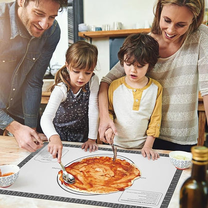 Silicone Baking Mat with Measurement, Non Stick Pastry Mat for Dough Rolling, Fondant Mat, Pie Crust Pizza, Macaron,Cookie Sheet, Reusable Baking Supplier Tools - Image 6