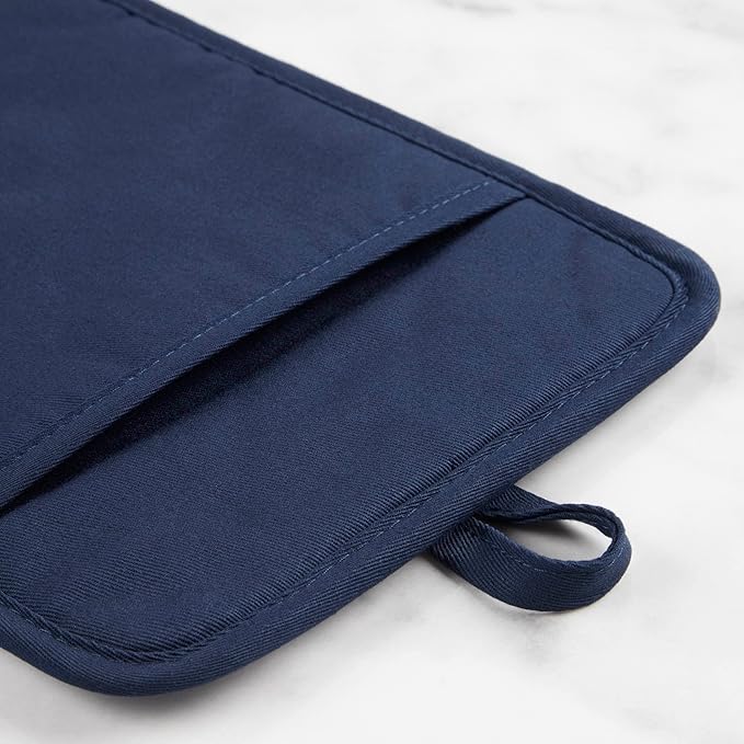 KitchenAid Ribbed Soft Silicone Pot Holder 2-Pack Set, Ink Blue, 7"x9" - Image 4