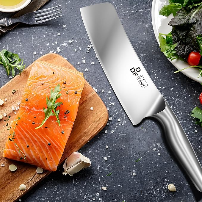 DDF iohEF Nakiri Kitchen Knife, Chef's Knife In Japanese Stainless Steel Professional Cooking Knives, Non-slip Ultra Sharp Knife with Ergonomic Handle - Image 6