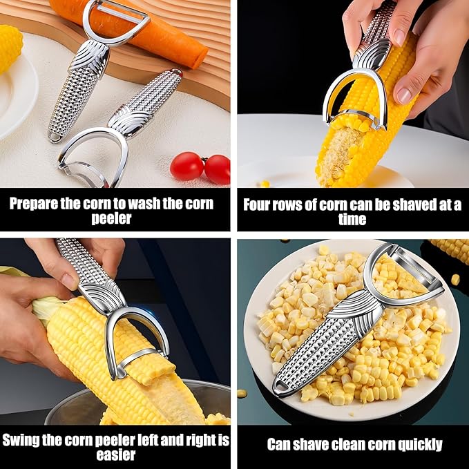 2 Packs Corn Peeler for Corn on the Cob,2026 Upgraded corn cob stripper tool,Corn on the Cob Remover,Corn Cob Stripper tool Easy to Clean,Sweet Corn Cutter,Corn Cob Peeler