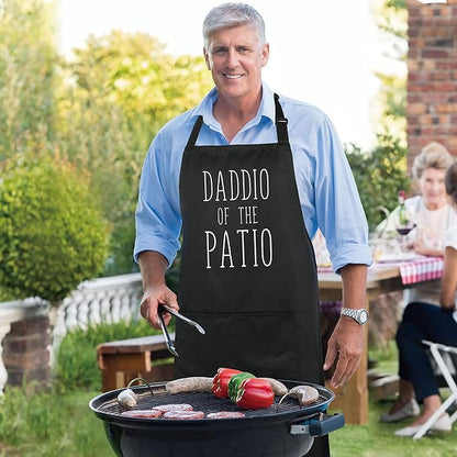 Xornis 100% Cotton Funny Apron with 2 Pockets for Men Women BBQ Grilling Adjustable Bib Black Aprons Gifts Cooking Kitchen