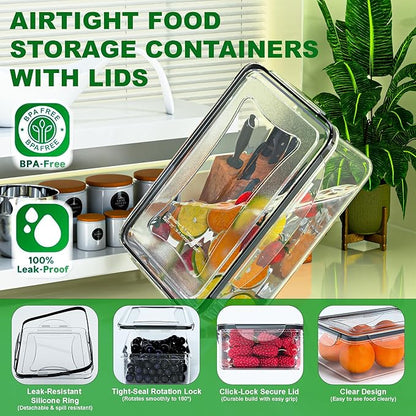 62 Pcs Large Food Storage Containers with Lids Airtight,Total 656OZ(31 Containers &31 Lids), Reusable BPA-Free Plastic Food Container for Kitchen Organization, Leakproof Meal-Prep Containers for Lunch - Image 4