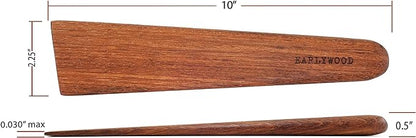 Earlywood 10 inch Handmade Wood Cooking Utensil for Kitchen, Multi-Purpose Scraper and Egg Turner, Cast Iron Scraper and Saute Spatula - Made in USA - Jatoba