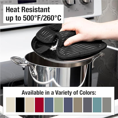 All-Clad Premium Pot Holder & Hot Pad: Heat Resistant to 500 Degrees - 100% Cotton, 10""x6.25"" Hot Pad for Kitchen and Barbeque, (2-Pack), Black - Image 6