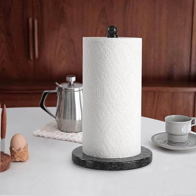 Koville Norwegian Natural Granite Paper Towel Holder Countertop, Genuine Stone Paper Towel Holder Stand for Kitchen Organization/Storage, Fit for Standard or Jumbo-Sized Rolls(Blue Pearl) - Image 5