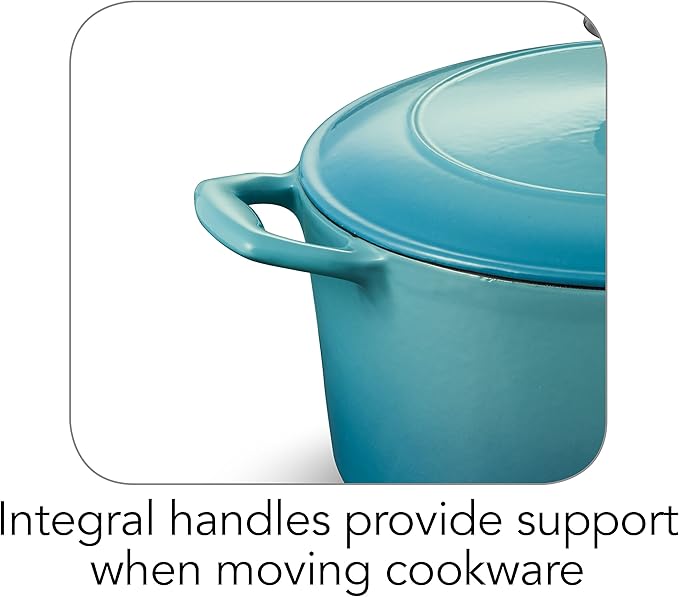 Tramontina Bestow Enameled Cast Iron Dutch Oven Pot with Lid, Round 5.5-quart, Medium Blue - Image 6
