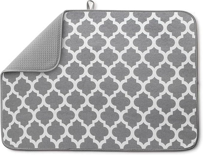 Bellemain XL Dish Mat 24" x 17" ( LARGEST MAT ) Microfiber Dish Drying Mat , Super absorbent ( Trellis ) by Bellemain