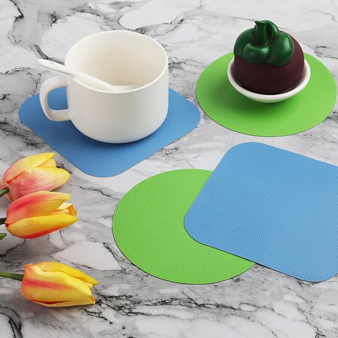 LUTER 4pcs Jar Opener, Rubber, Multi-function Silicone Bottle Opener for Seniors with Weak Hands Lid Cap Gripper Pads Kitchen Coasters Gadgets(Light Blue, Green) - Image 3