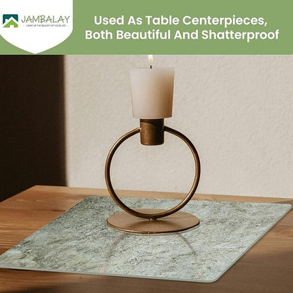 JAMBALAY Tempered Glass Cutting Board for Kitchen, 16"x12" Glass Cutting Board with Design, Chopping Board with Rubber Non Slip Feet, Heat, Shatter Resistant, Dishwasher Safe, Brown