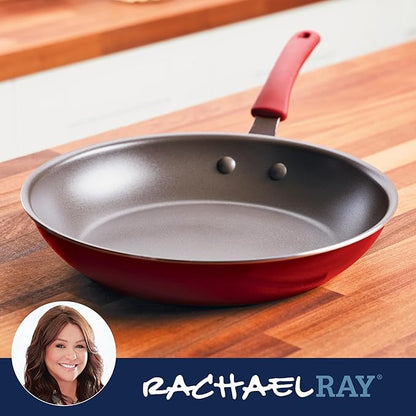 Rachael Ray Cook + Create Nonstick Frying Pan/Skillet, 12.5 Inch, Red - Image 9