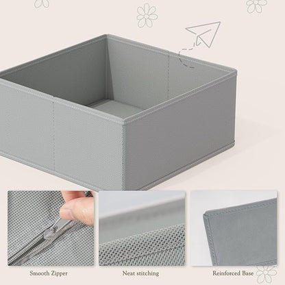 Criusia Drawer Organizers 18-Piece Set, Dresser Organizer for Baby Clothes, Foldable Closet Storage & Drawer Dividers for Underwear, Socks, Nursery (Gray) - Image 4