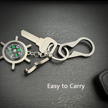 Titanium Bottle Opener, Small Keychain Beer Bottle Opener Can Opener with Stainless Steel Key Ring