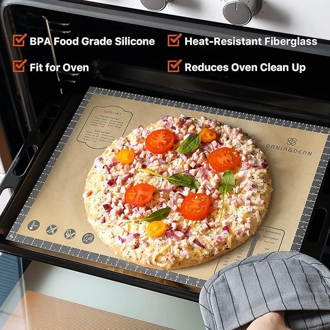 Baking Mat, 26" x 16" Large Silicone Non-slip Baking Pastry Mat with Measurement, Non Stick Silicone Mats for Kitchen Counter, Fondant Mat, Counter Mat, Dough Rolling Mat, Oven Liner, Pie Crust Mat - Image 3