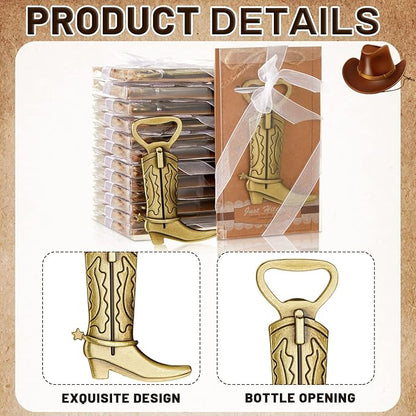 Hortsun 36 Sets Cowboy Boot Bottle Openers Baby Shower Bottle Opener Favors for Guest Party Bottles Opener Gifts Bulk for Baby Shower Wedding Birthday Party Favor Decoration Supplies(Bronze)