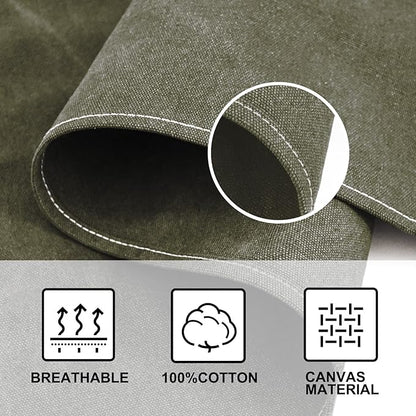 OUNLEN Chef Apron for Men Women Canvas Aprons with 3 Pockets Cross Back Resistant Work Apron for Cooking - Image 4