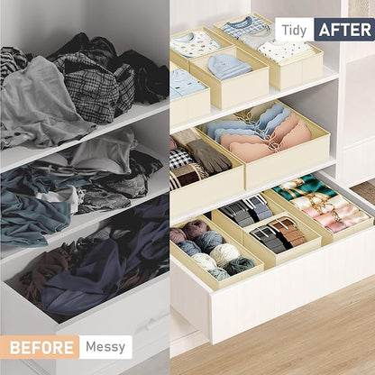 DIMJ Drawer Organizer Clothes, 21 Pack Dresser Organizer, Foldable Closet Organizers and Storage, Fabric Dresser Bins, Drawer Dividers for Nursery, Baby Clothes, Underwears, Sock - Image 5