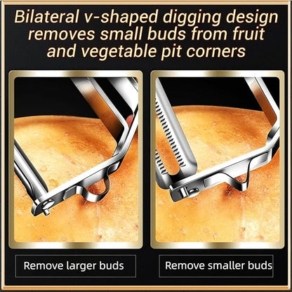 Vegetable Peeler, Stainless Steel Y-Shaped Blade with Wooden Handle, Multi-Purpose Kitchen Tool for Fruits and Vegetables, 6.3 Inches - Image 4