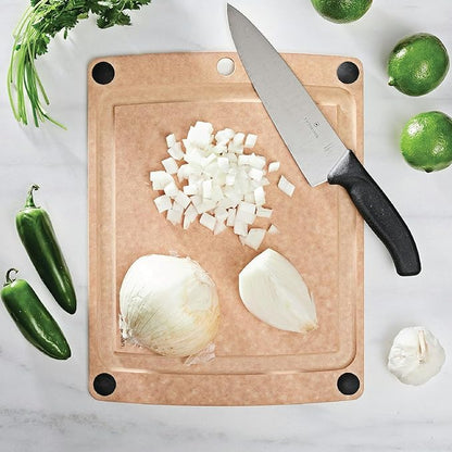 Epicurean All-In-One Cutting Board with Non-Slip Feet and Juice Groove, 14.5" × 11.25", Natural/Black - Image 2