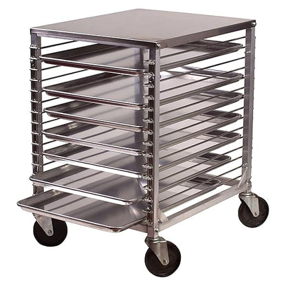 Winco 15-Tier Aluminum Sheet Pan Rack with Hard Top and Wire Slides - Image 2