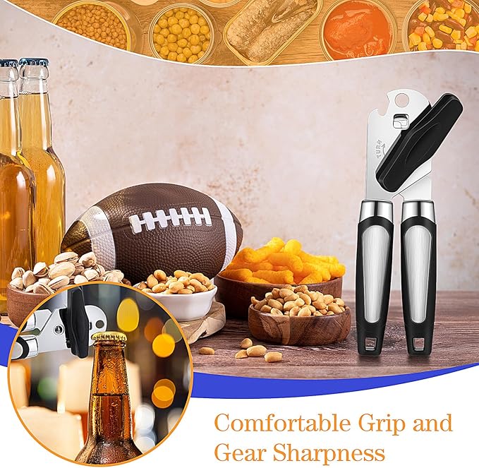Gisafai 6 Pcs Manual Can Opener with Sharp Blade Smooth Edge Multifunctional Kitchen Gadget Handheld Openers Oversized Handheld Knob Can and Bottle Animals - Image 4