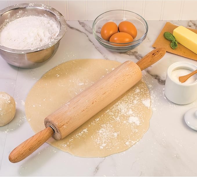 Mrs. Anderson’s Baking Wooden Rolling Pin, German Beechwood with Steel Ball Bearings, 10-Inch by 2-Inch - Image 5