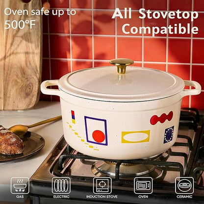 CAROTE 5QT Cast Iron Dutch Oven Pot with Lid - Image 5