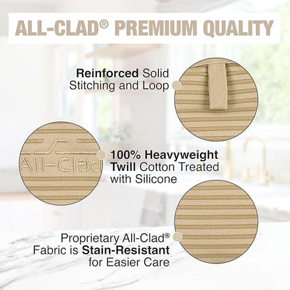 All-Clad Premium Pot Holder & Hot Pad: Heat Resistant to 500 Degrees - 100% Cotton, 10"x6.25" Hot Pad for Kitchen and Barbeque, (1-Pack), Cappuccino - Image 5