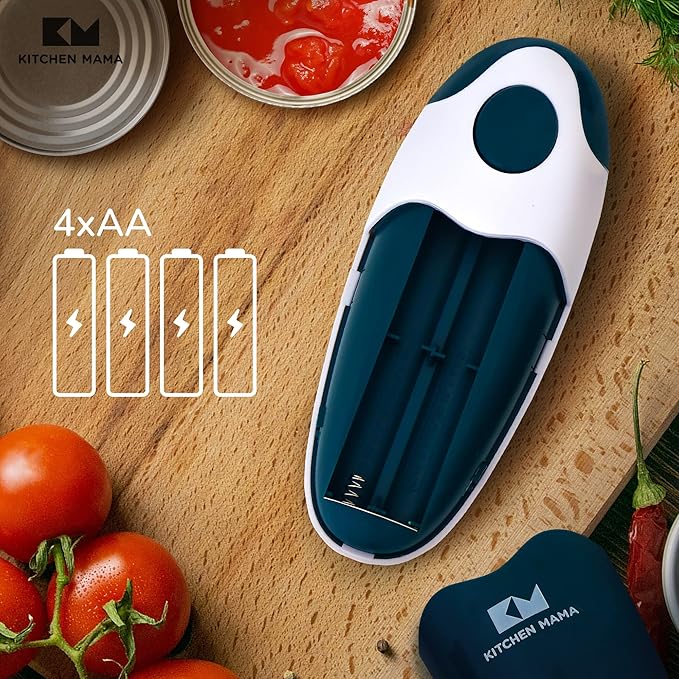 Kitchen Mama Auto 2.0 Electric Can Opener: Blade Opens Almost Any Can Pop or Soda Can - Automatic, Hands Free, Safe, Smooth Edge, Lid Remover, Battery Operated, Cordless, YES YOU CAN (Navy Blue) - Image 7