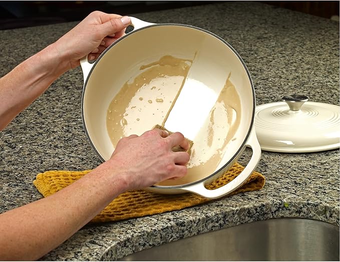 Mercer Culinary Enameled Cast Iron Round Dutch Oven, 6 qt., White - Image 8