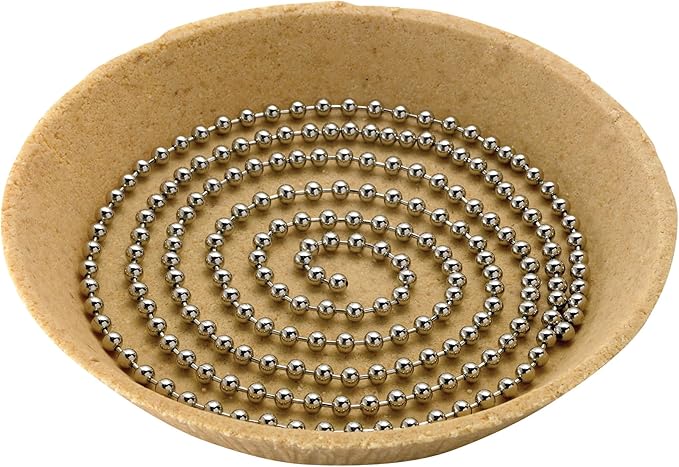 Mrs. Anderson's Baking Pie Weights | Stainless Steel Stoneware Beads for Blind Baking | Heat-Safe, Food-Safe, Easy to Use | Prevents Shrinking, Puffing, Bubbling | Connected Chain Weights - Image 4