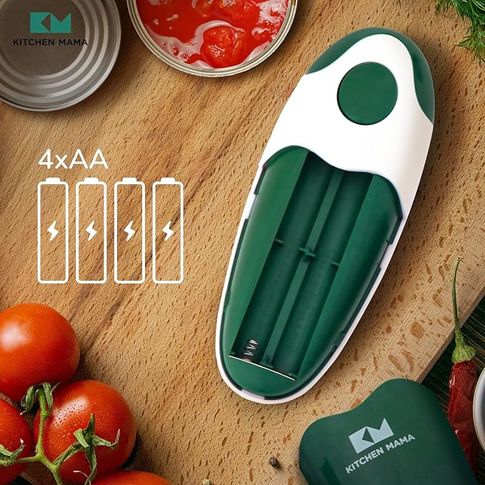 Kitchen Mama Auto 2.0 Electric Can Opener: Blade Opens Almost Any Can Pop or Soda Can - Automatic, Hands Free, Safe, Smooth Edge, Lid Remover, Battery Operated, Cordless, YES YOU CAN (Alpine Green) - Image 7