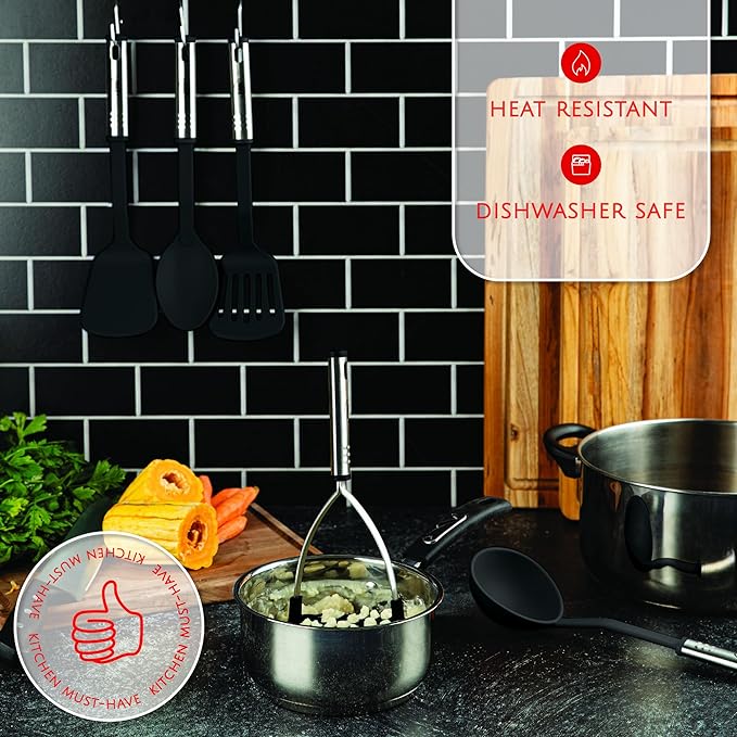 Kitchen Utensils Set 35 PCS Cooking Utensils Set, Nonstick and Heat Resistant Nylon Stainless Steel Silicone Spatula Set - Kitchen Gadgets Home Essentials Kitchen Accessories, Apartment Must Haves - Image 4