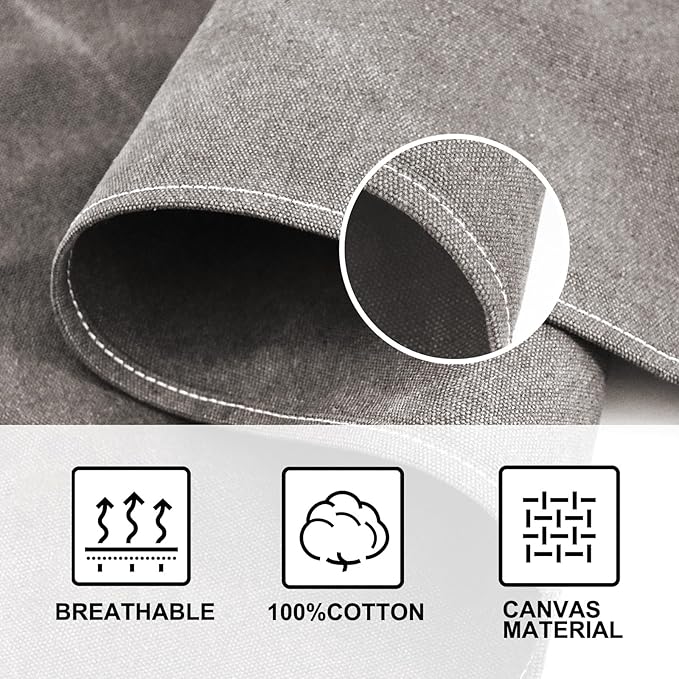 OUNLEN Chef Apron for Men Women Canvas Aprons with 3 Pockets Cross Back Resistant Work Apron for Cooking - Image 4