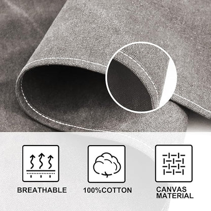 OUNLEN Chef Apron for Men Women Canvas Aprons with 3 Pockets Cross Back Resistant Work Apron for Cooking - Image 4