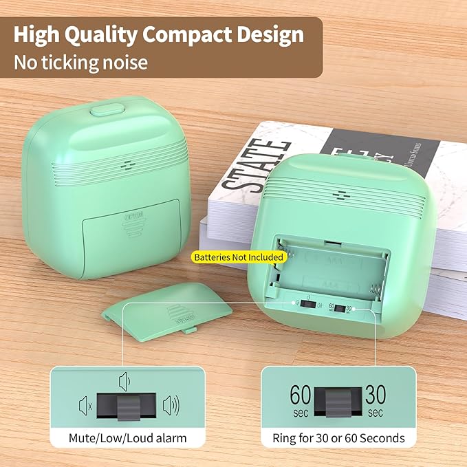Visual Timer, Pomodoro Timers for Kids Adults, 60-Minute Countdown Desk Timer for Productivity, Silent ADHD Timer for Kids Toddlers, Kitchen for Cooking