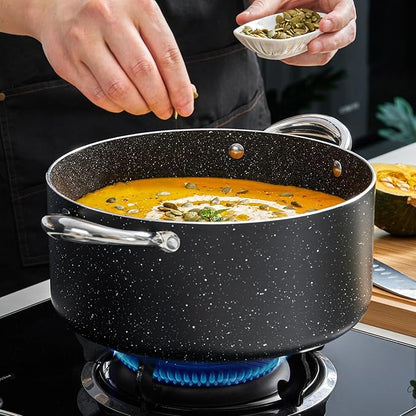 BEZIA 6 Quart Nonstick Stock Pot with Lid, Induction Cooking Pot Soup Pot, Non-toxic and Oven Safe, Perfect for Stews, Soups and All Stovetops, PFOA PFAS Free - Image 7