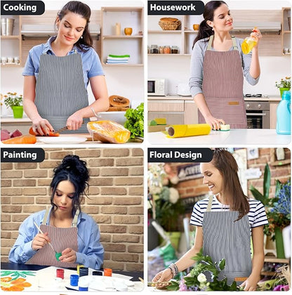 VALOME 2 Pack Kitchen Aprons, Apron for Cooking with 2 Pockets, Unisex Adjustable Neck Strap Chef Aprons for Men Women - Image 7
