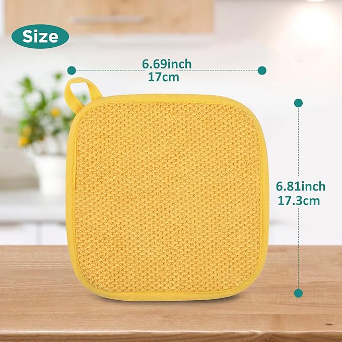 GeeRic Microfiber Dish Drying Mat, Super Absorbent Kitchen Dish Drying Pad, Reversible for Countertop, 7*7 inch Yellow - Image 2