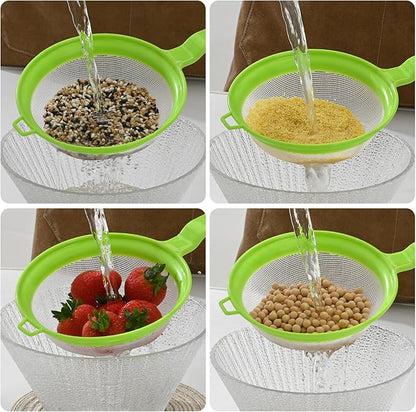 Luckyiren Kefir Strainer Set, 2-Size Plastic Non-Metal Sieve with Fine Mesh for Kefir Grains, Milk Kefir, Water Kefir & Kombucha - Durable, Food Grade & Easy Clean, Green - Image 7
