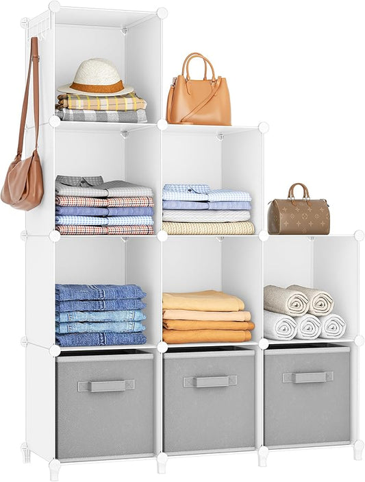 HOMIDEC 9 Cube Storage Organizer, Cubes Shelves for Living Room, Bedroom, White by DecorateYourHome