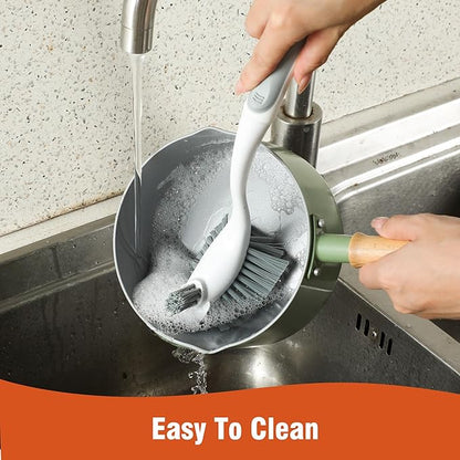 4-Pack Heavy-Duty Dish Scrub Brushes with Stiff Non-Scratch Bristles & Long Handle - Multi-Purpose Kitchen Cleaning Brushes for Pots, Pans, Bottles, Deep Cleaning - Image 5