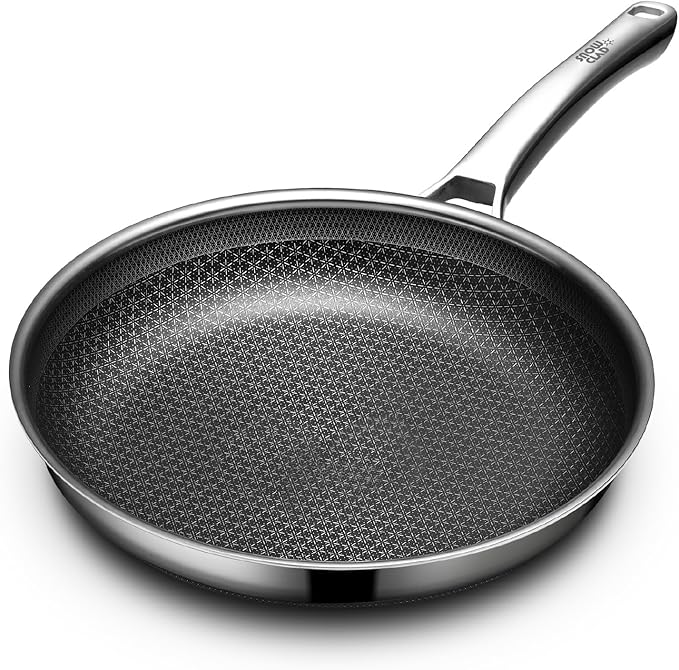 OATOFP Non Stick Frying Pans 12 inch, Hybrid Frying Skillets Nonstick,non stick Stainless Steel Braiser Pans, Dishwasher and Oven-Safe Chef Pan, Induction Compatible Cooking Pan, PFOA Free by UltimateCookwareDestination