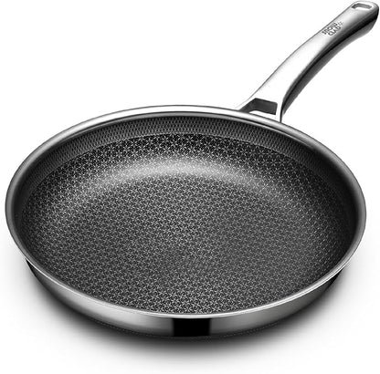 OATOFP Non Stick Frying Pans 12 inch, Hybrid Frying Skillets Nonstick,non stick Stainless Steel Braiser Pans, Dishwasher and Oven-Safe Chef Pan, Induction Compatible Cooking Pan, PFOA Free by UltimateCookwareDestination