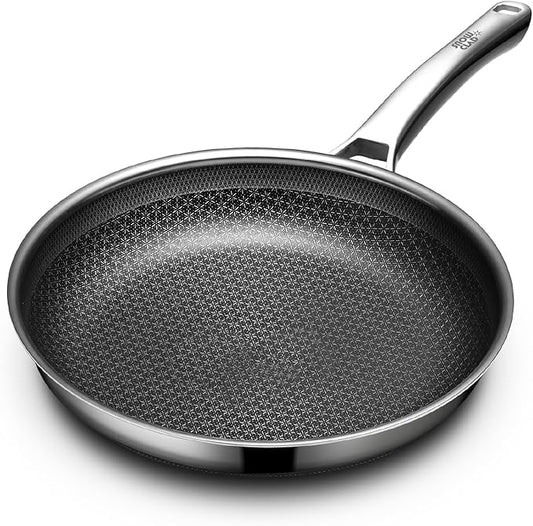 OATOFP Non Stick Frying Pans 12 inch, Hybrid Frying Skillets Nonstick,non stick Stainless Steel Braiser Pans, Dishwasher and Oven-Safe Chef Pan, Induction Compatible Cooking Pan, PFOA Free by UltimateCookwareDestination