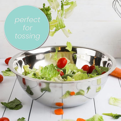 WHYSKO Meal Prep Stainless Steel Mixing Bowl (5-Piece Set) Home, Refrigerator, and Kitchen Food Storage Organizers | Ecofriendly, Heavy Duty, No Lids - Image 3